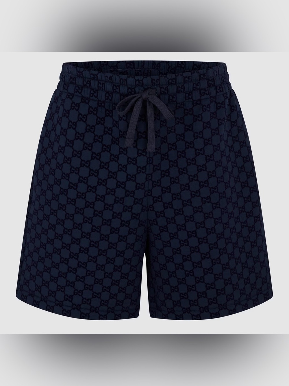 Gucci Navy GG Monogram Drawstring Athletic Shorts